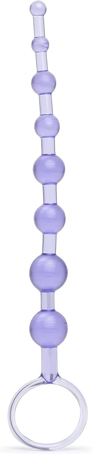 Lovehoney Purple Anal Beads with Finger Loop Beginner Friendly - 8 inch_voghion.com