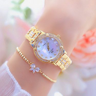 Bs Bee Sister Ladies Diamond Watch Ladies Luxury Fashion Quartz Watch, Luxury Waterproof Ladies Quartz Watch, Fashion Watch for Women_voghion.com