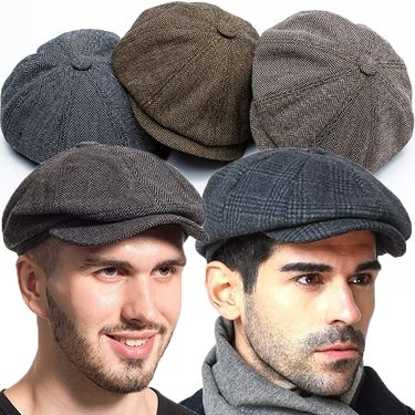 Hot Sale Hot Sale Hat Beret Cabbie Driving Hunting Caps Vintage Tweed Peaky Blinders Berets Flat Peaked Cap Street Hats for Men Women_voghion.com