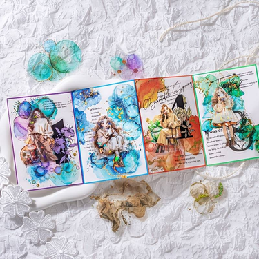 90pcs/6pack Starry Sky Watercolor Stickers, Watercolor Blend, PET Waterproof Material, Suitable For Decorating Scrapbooks_voghion.com