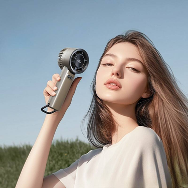 Fan Smart Digital Turbo Handheld Fan High Speed Cooling Portable & Powerful For Office Travel Outdoor Use_voghion.com
