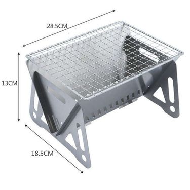 Outdoor Card Folding Stainless Steel Barbecue Stove Firewood Camping Supplies Portable_voghion.com