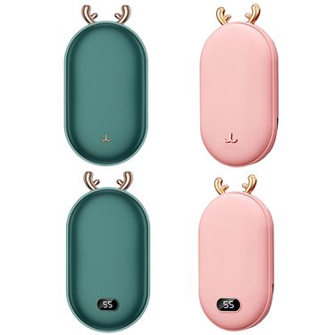 2 In 1 Hand Warmer With Temperature Display & Adjustable Power Bank Electric Handwarmer Gifts For Women Men Camping Hunting_voghion.com