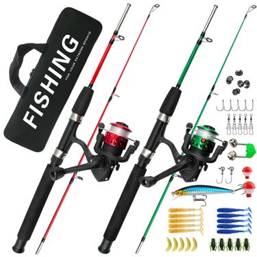 Children's Set Complete Fishing Gear For Kids Beginners Portable Reel Lure Rod_voghion.com