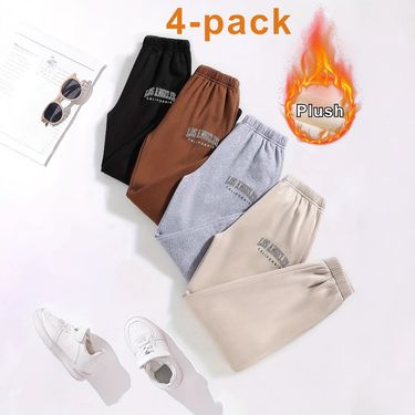 Mother & Kids INS Girls Sports Thickened Trousers Boys And Girls Casual Trousers Children's Autumn Clothes_voghion.com