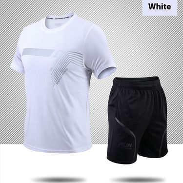Outdoor Men's Summer Casual Set Wearing Thin Short Sleeved Shorts Outside, A Complete Set of 2024 New Breathable Sports Two Piece Set_voghion.com