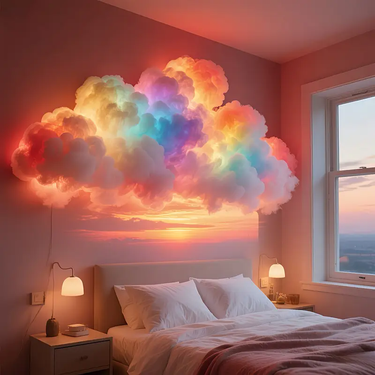 39.3inch 3D Thunder Cloud LED Ambient Light Remote And APP Control DIY Color Changing Light Lamp For Game Room Party Club_voghion.com