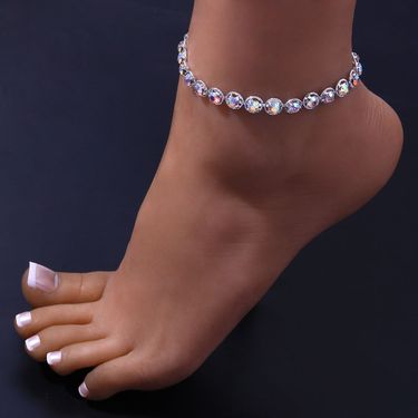 Jewelry Novel Colorful Diamond-encrusted Anklet Women's Fashion All-match Beach Circle Anklet_ipsvogv.com