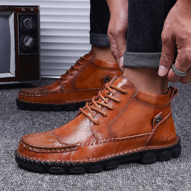 Cowboy Boots Desert Boots Rubber Waterproof Elegant Western Flat Low Heel Pointed Toe Zipper Slip-On Sports Footwear_voghion.com