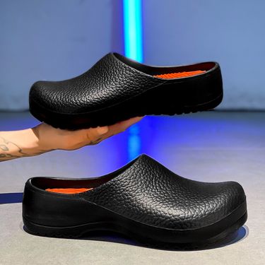 One Step Half Slippers For Outdoor Wear EVA Lightweight Thick Soled Rain Boots Nurse Shoes Oil Proof And Waterproof Chef Safety Work Shoes_voghion.com