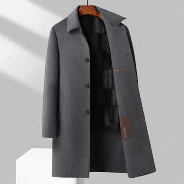 Men's Clothing Removable gold mink velvet lining double sided wool coat autumn and winter men's long double sided wool coat men's jacket_voghion.com
