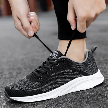 Spring Sports 2024 New Men's Black Breathable Shoes Running, Casual, Lightweight, Comfortable_voghion.com