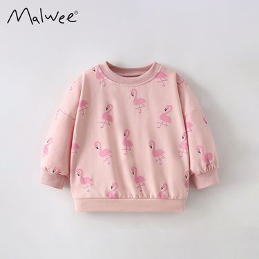 Mawlee Girls' Sweatshirt Autumn New Style Casual Crew Neck Long Sleeve Base Shirt Fashionable Children's Clothing_voghion.com