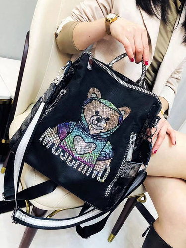 2025 New Brand Women's Backpack Colorful Dias Cute Bear Bagpack Large Capacity Fashion Shoulder Bag Girl' Schoolbag_voghion.com