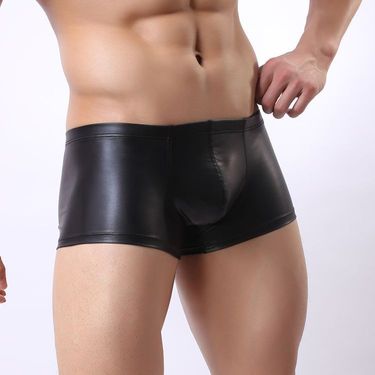 Men's Boxer Shorts Nightclub Underwear Cool German Sexy Patent Leather_voghion.com