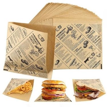 50pcs Sandwich Wrappers, Greaseproof Non-Stick Parchment Paper, Cute Pattern Food Wrapper, Baking Tools, Kitchen Gadgets_voghion.com