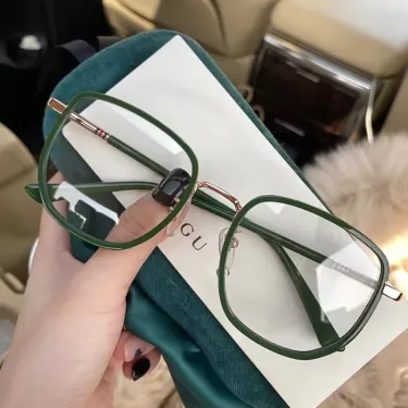 Ultraleichte Blaue Blockierbrille Für Mädchen, Retro-Stil, Grüner Rahmen, Schlichte Brille, Blaue Lichtblende, Transparente Brillenbrille Für Damen_voghion.com