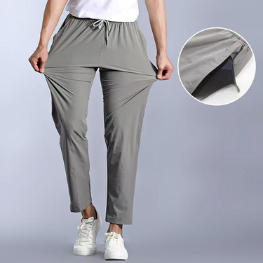 Sports pants, versatile casual cropped pants, running and fitness men's pants, loose ankle pants_voghion.com