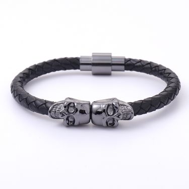 Bracelet 1pc New Men's Cowhide Ghost Head Bracelet Punk Style High Quality Skulls_ipsvogv.com