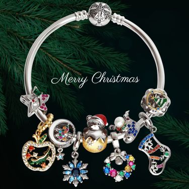 Christmas Jewelry Making New Original Christmas Jewelry Bracelet DIY Accessories Beaded Bracelet Cross Border S925 Sterling Silver Light Luxury Gift_voghion.com