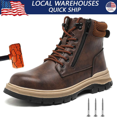 Men Safety Shoes Steel Toe Work Sneakers Indestructible Shoes Puncture-Proof Men Boots Water Resistant Anti Shock Non Slip Boots_voghion.com