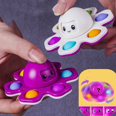 CRAZYLIFE 5 style Fidget Toys Autism Stress Relief Silicone Interactive Flip Octopus Change Faces Spinner Push Pop Bubble Fidget Toy for Spinners_voghion.com