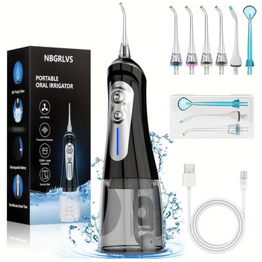 Water Dental Flosser Cordless for Teeth Pick Cleaning 2000MAH Powerful Oral Irrigator with 6 Adjustable Modes, 320ML Portable & Rechargeable_voghion.com