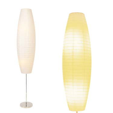 Paper Floor Lamp, Rice Paper Lamp For Living Room, Japanese Floor Lamp Rice Shade For Bedroom, Office& Living Room-Beige(Oval)_voghion.com