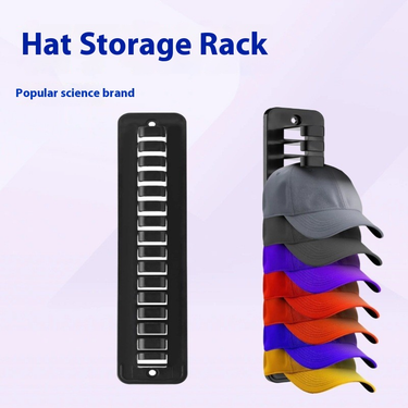 ABS Wall-Mounted Hat Hook – Multi-Layer Cap Organizer With Screw/Adhesive Mounting (Holds 8+ Caps, Black/White/Transparent)_voghion.com