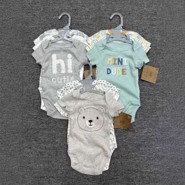 Baby Cross Border Wholesale Spot Export Newborn Sleeveless Triangle Crawling Clothes Foreign Trade Men's 3PCS_voghion.com