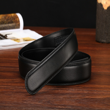 Genuine Leather Automatic Buckle Belt Strip Men's 14 Grain Second Layer Cowhide Headless Belt Belt Body_voghion.com