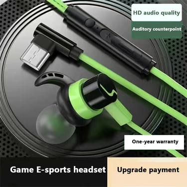 3.5mm/Type-c Flat Mouth Waterproof Game Earphone E-sports Earphone With Microphone Suitable For Huawei Xiaomi Wired Headset_voghion.com