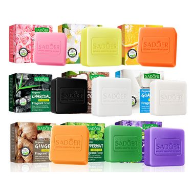 Handmade Soap SADOER Rose Ginger Vegetable Essential Oil Soap 100g Bath Soap Cleansing Body Natural Moisturizing Hand & Body Soap For Dry Skin,_voghion.com