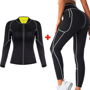 sweat suit large size women's yoga suit sauna corset running abdomen waist sports body shaping vest_voghion.com
