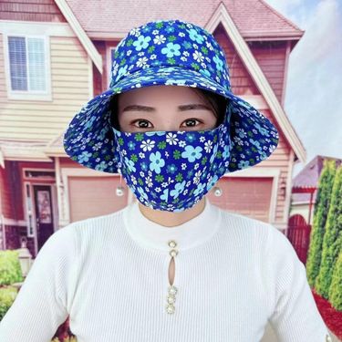 Hot Sale Trendy Dust Outdoor Anti-uv Sunscreen Protect Neck Unisex Fisherman Hat Tea Picking Cap With Mask_voghion.com