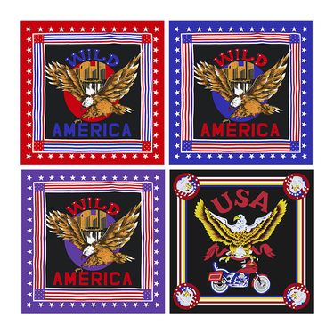 LazyZoom 100% Cotton Eagle Flag Bandana Outdoor Cycling Hip-Hop Paisley Magic Mask Headscarf_voghion.com