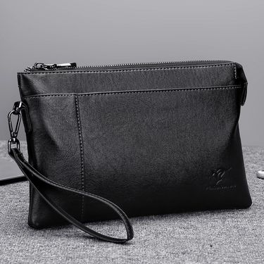 Men's Clutch Soft Leather Casual Large Capacity Clutch Men's Clutch Business Envelope Bag_voghion.com