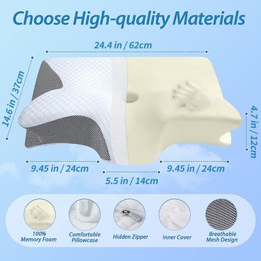 Butterfly-shaped Neck Pillow, Sleep Pillow, Slow Rebound Memory Pillow, Cervical Pillow, Pillow Core_voghion.com