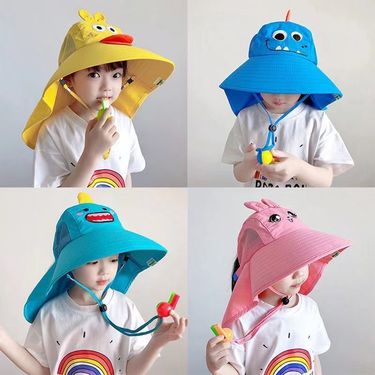 Sun Hat Summer Outdoor Neck Ear Cover Anti UV Protection Beach Caps Kids Boy Girl Travel Flap Cap for Children_voghion.com