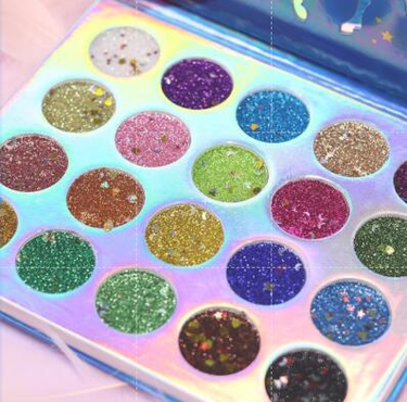 Mermaid Scale 20 color pearl glitter stage makeup Gold Scaly eye shadow tray_voghion.com