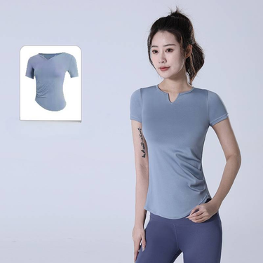 The New Spring-autumn V-neck Naked-feel Yoga Suit: A Tight-fitting, Elastic, High-waisted Hip-lifting Fitness Set For Running, Sports And Cycling._voghion.com