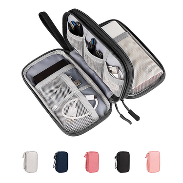 Kjiuyou Digital Storage Bag with Lanyard Separate Storing Data Cable USB Cord Organizer Pouch Daily Use_voghion.com