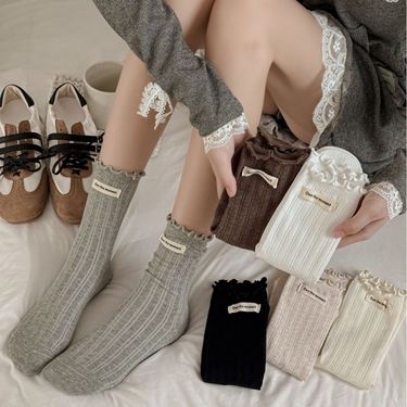 Women's Pure Cotton Mid-Calf Socks 2025 Fall/Winter New_voghion.com