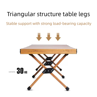 Outdoor Folding Portable Aluminum Alloy Egg Roll Lightweight Picnic Table BBQ Camping Equipment Supplies_voghion.com