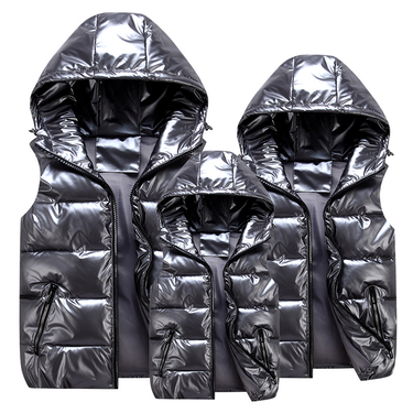 Women's fashion thickened hooded slim waistcoat cotton couple vest_viptrois.com