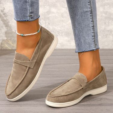SHLIANG New Women Loafers Shoes Brand Casual Flat Shoes Leather Cashmere Single Shoes Ladies Walking Non Slip Chaussure Femme S139A_voghion.com
