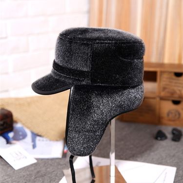 Men Middle-aged And Elderly Autumn And Winter Mink Fur Pilot Hat Warm Ear Protection Cold Proof Arctic Fleece Hat Gift For Elders_voghion.com