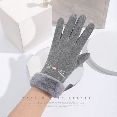 De Ladies Plus Veet Warm Windproof Winter Outdoor Cycg Driving Can Touch Screen Women's Gloves_voghion.com
