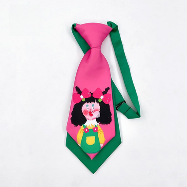 Lotus capsule original embroidery double free small tie pink green sweet cool college girl accessories ugly cute female_voghion.com