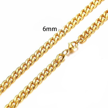 2023NK Gold Same Style Male And Female Couple Hip Hop Long Stainless Steel Necklace Single Chain Vacuum Electroplating_voghion.com